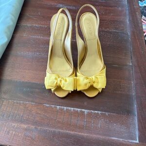J.crew made in Italy  Yellow Bow Slingback Heels